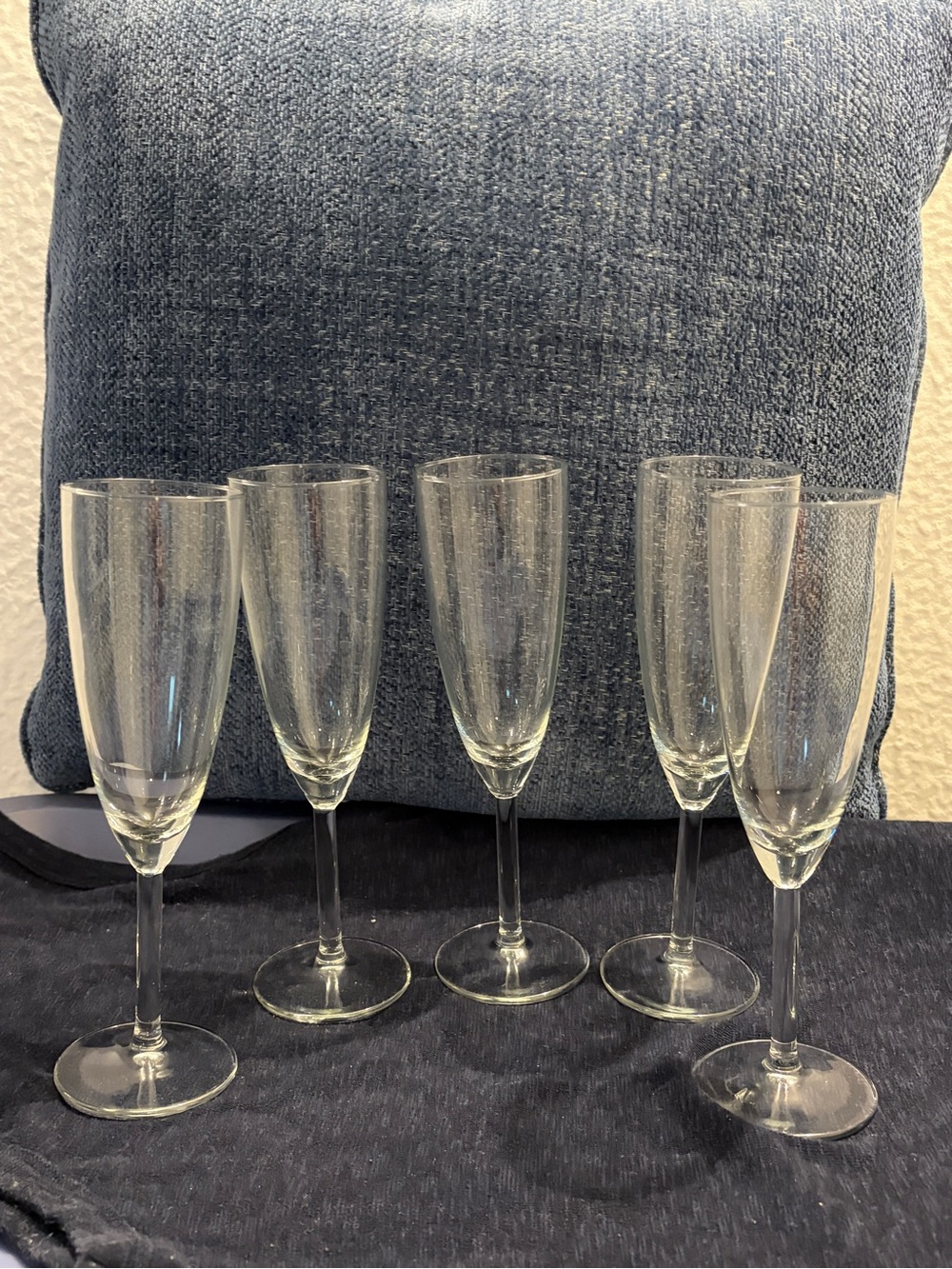 crystal  flute glasses  - set of 5